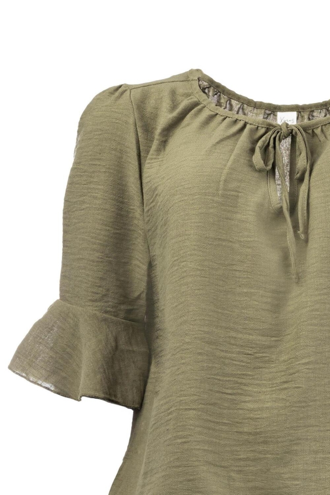 RIO WASHED CRINCLE WOVEN 25S4 U287 01 211 ARMY